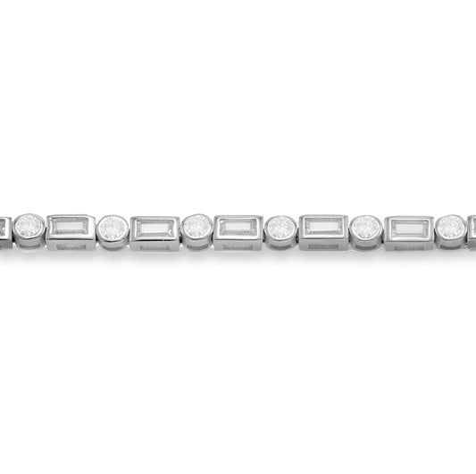 Jantier: Audacious Contrasts Bracelet - 925 Rhodium-plated Silver