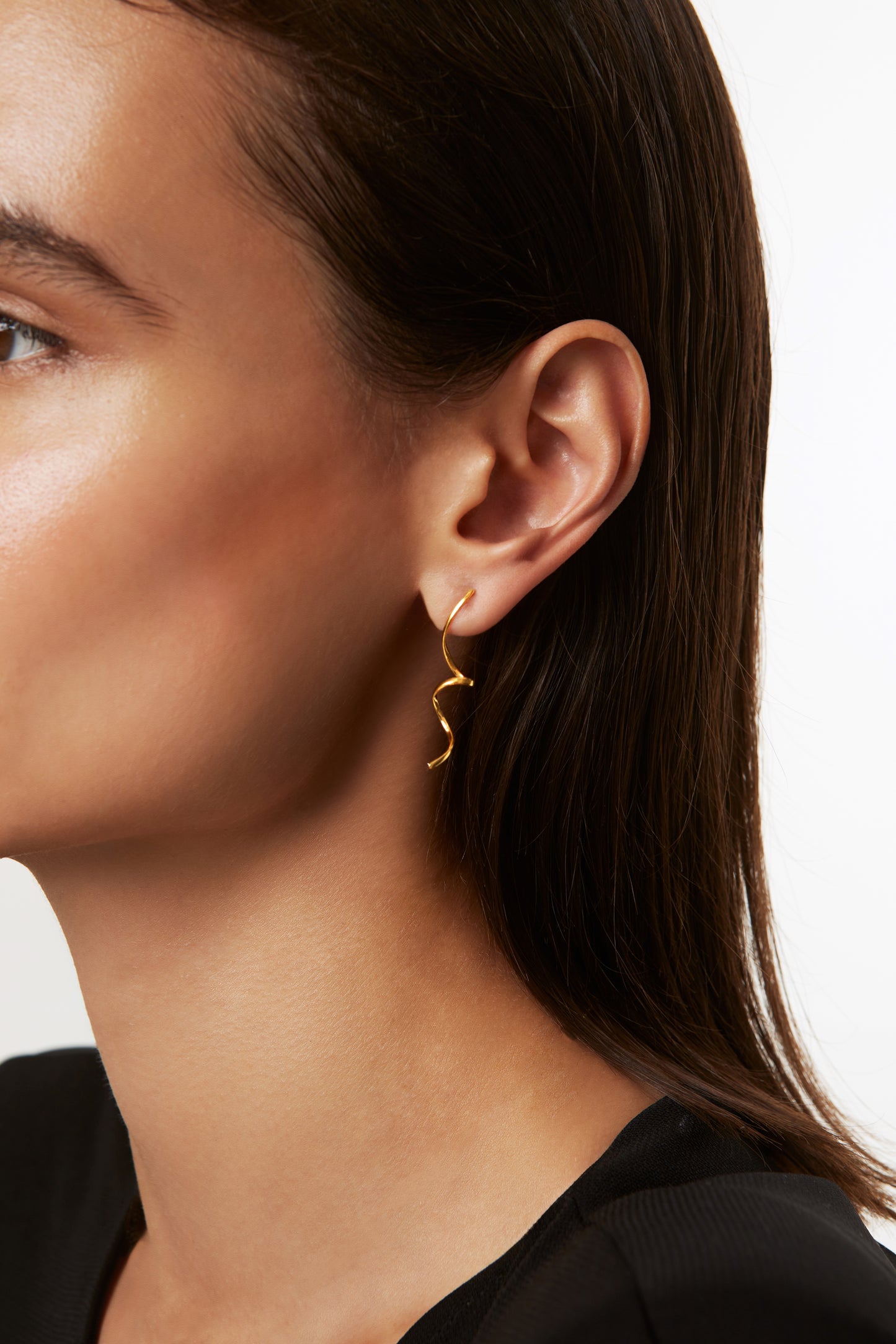 Jantier: Ruban earrings - Gold-plated silver