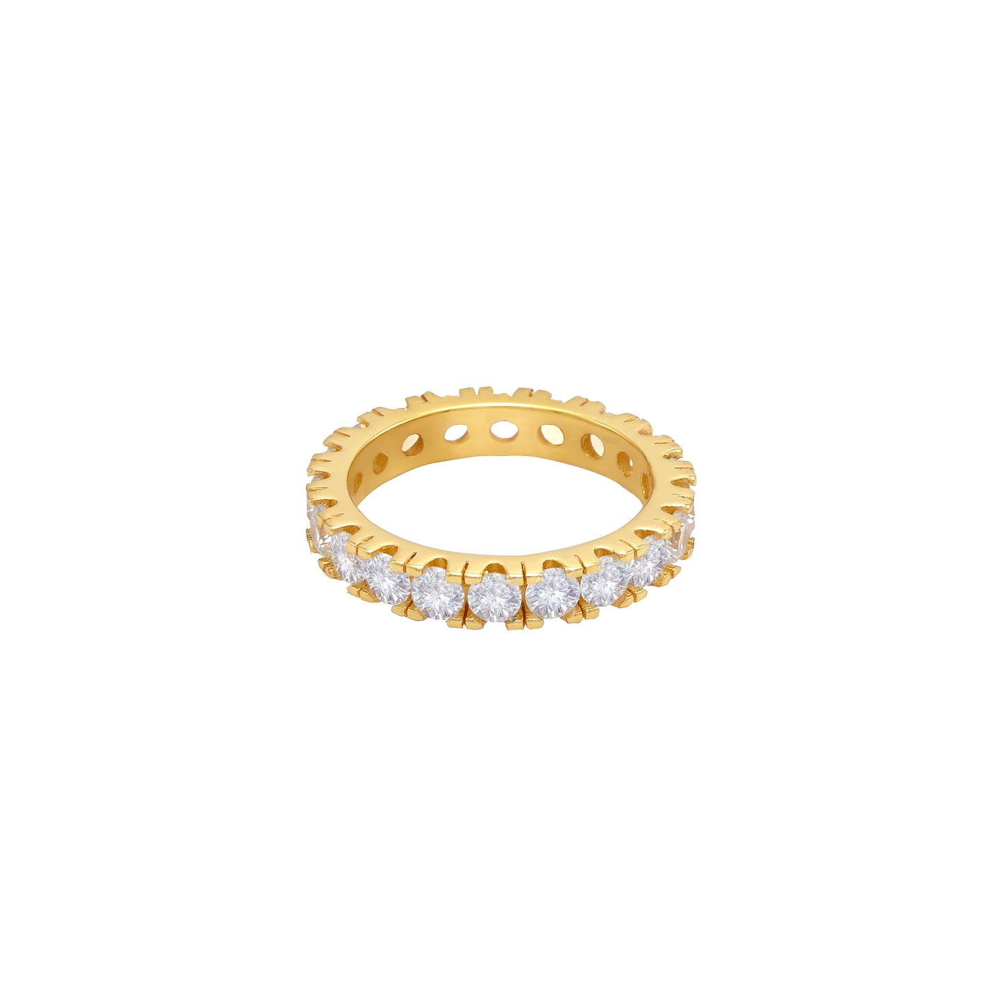 Jantier: Bague 'You Rock' Argent 925 et Plaquage Or, Zircon Lumineux