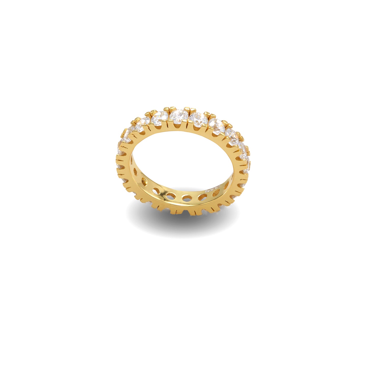 Jantier: Bague 'You Rock' Argent 925 et Plaquage Or, Zircon Lumineux