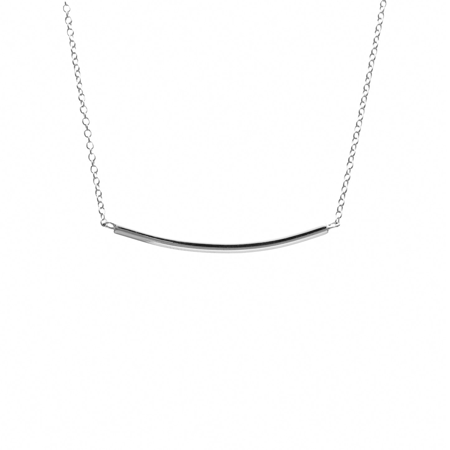 Jantier: Minimalist silver necklace - 925/100 rhodium-plated silver - Chain with fine links