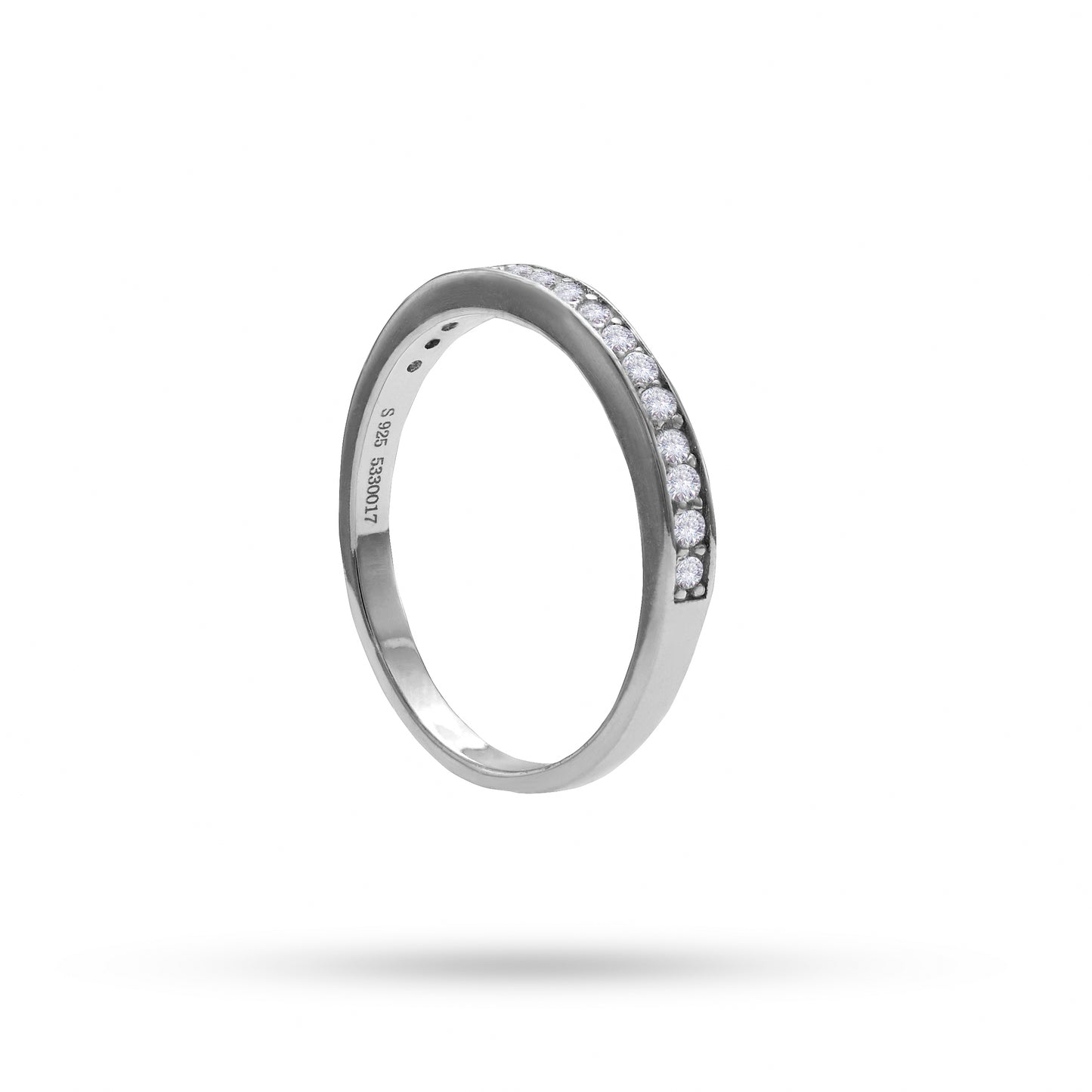 Jantier: Sublime Ring in Rhodium-plated Silver and Dazzling Zircons