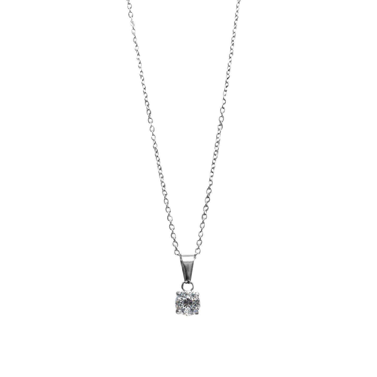 Jantier : Collier preuve d'amour - Acier inoxydable - Cristal en zircon