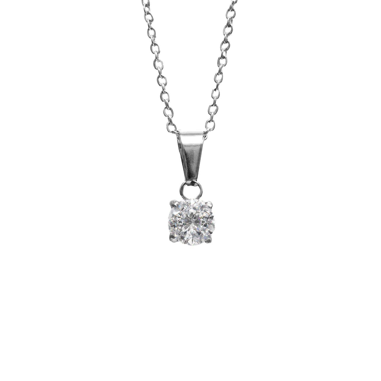 Jantier : Collier preuve d'amour - Acier inoxydable - Cristal en zircon