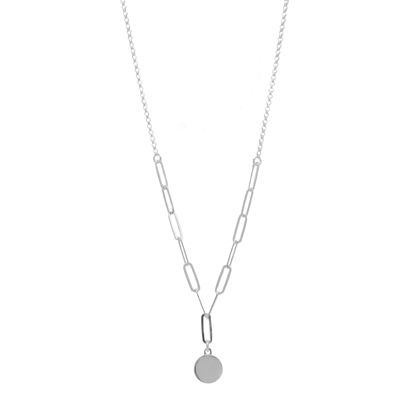 Jantier : Collier médaille - Argent fin 925/100 - Plaqué or - Avec pierre solaire