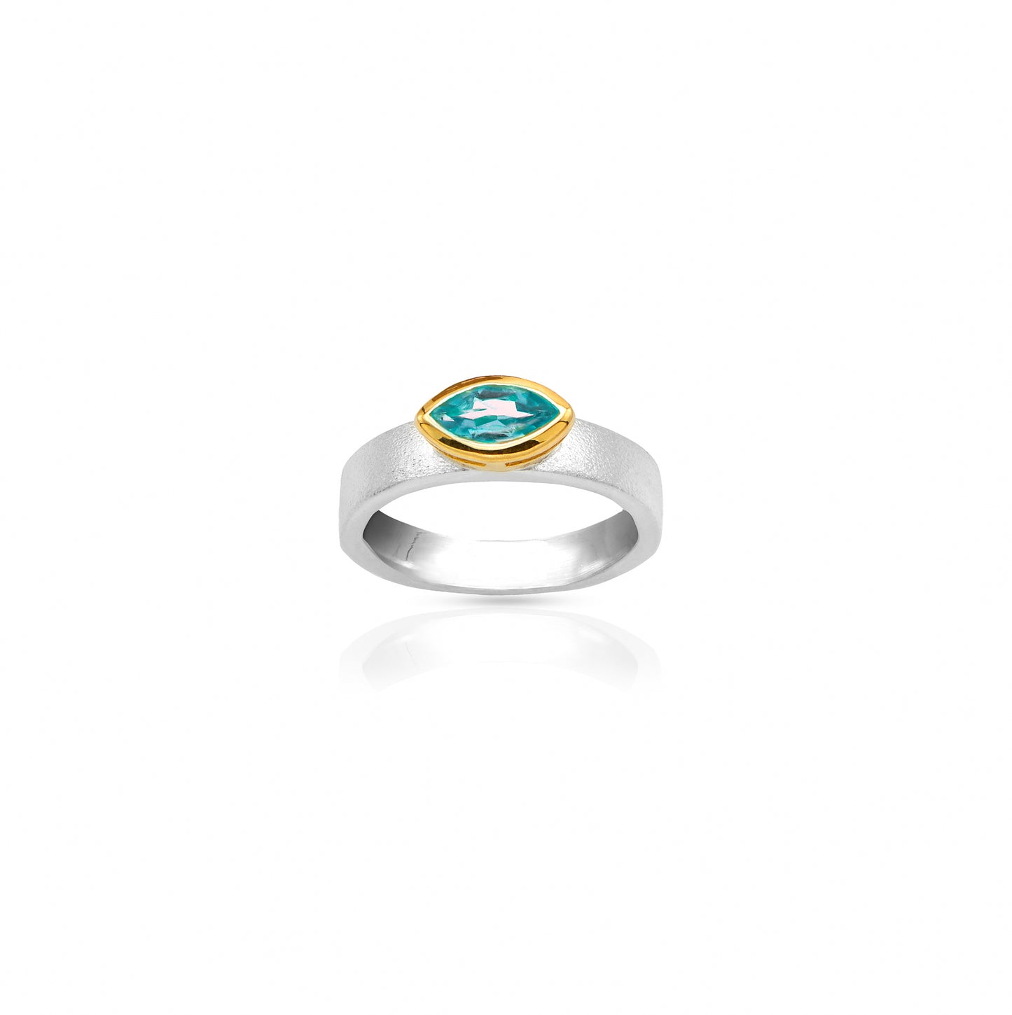 Jantier: Princess Ring in 925 Silver Gold Plated with Topaz