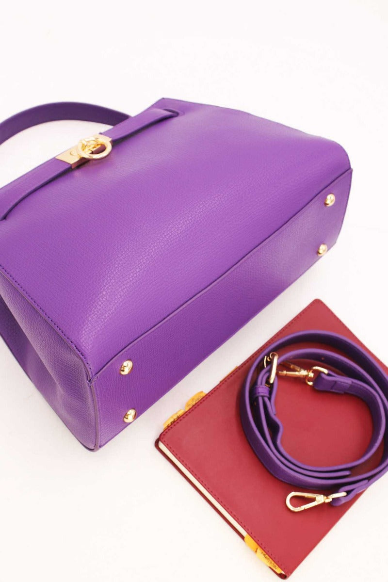 Emma Orne Buckle and Belt Handbag - Purple