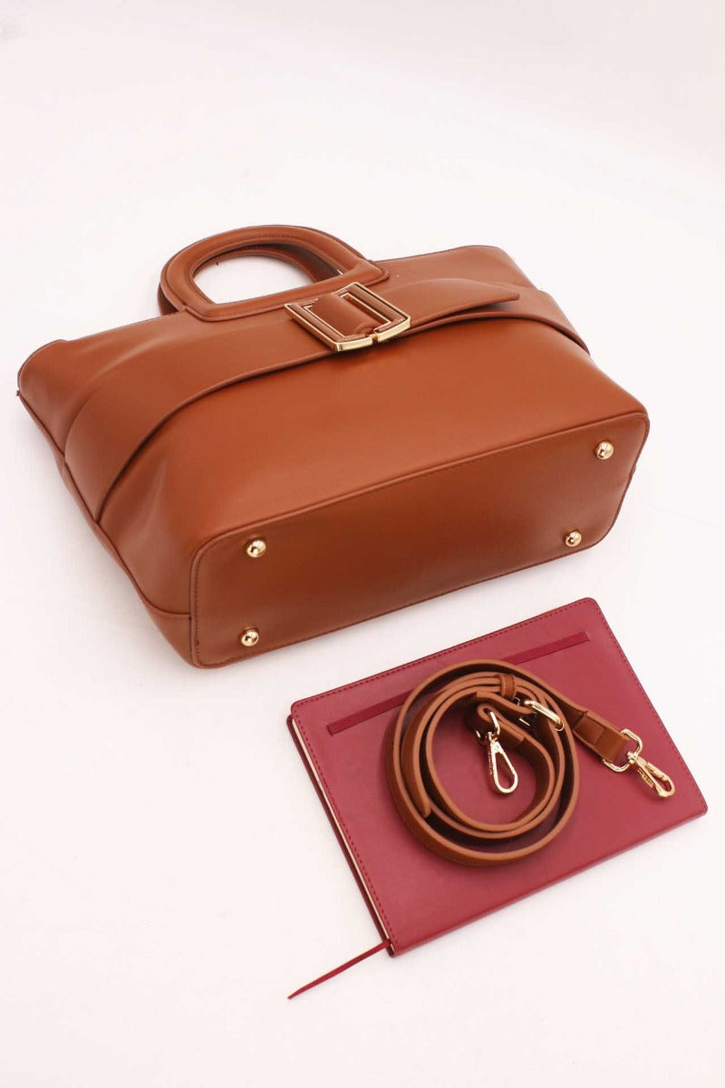 Brown Belt Tote Bag