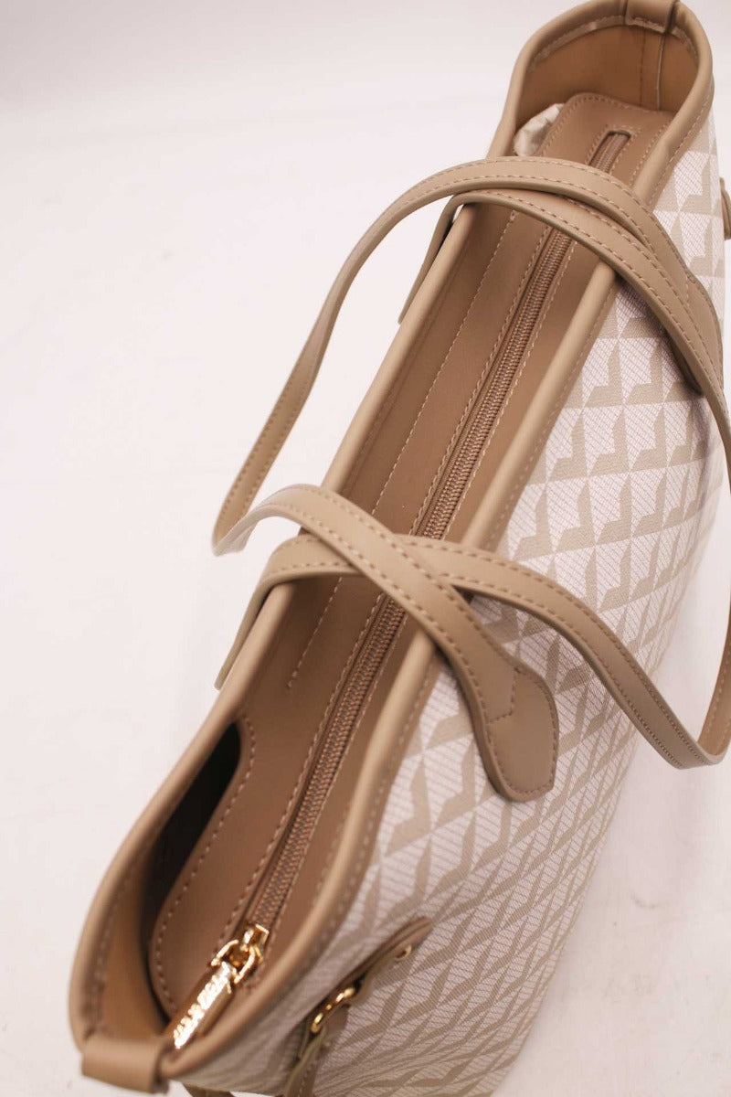 Taupe Geometric Pattern Tote Bag