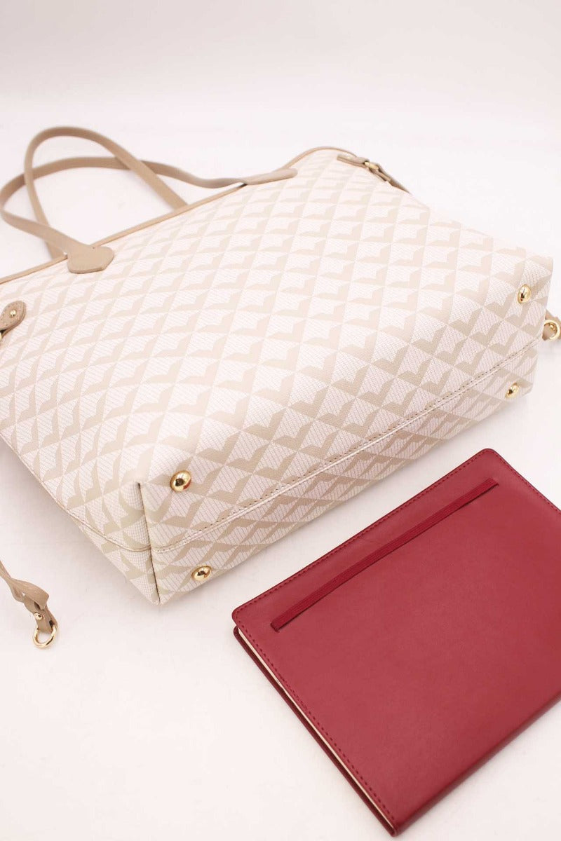 Taupe Geometric Pattern Tote Bag