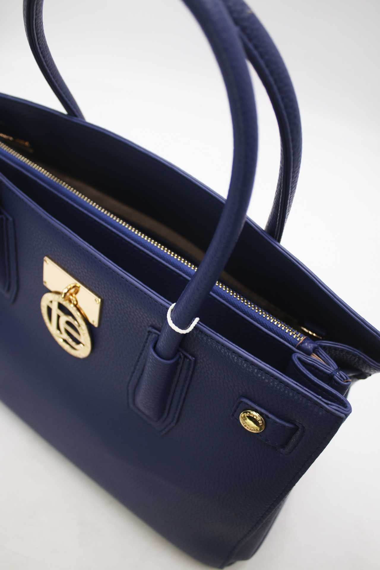 Navy Multi-compartment Tote Handbag