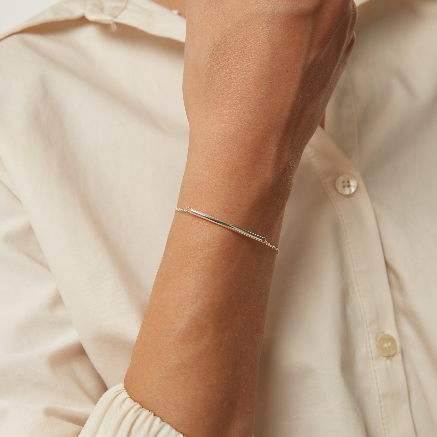Jantier: Minimalist silver necklace - 925/100 rhodium-plated silver - Chain with fine links