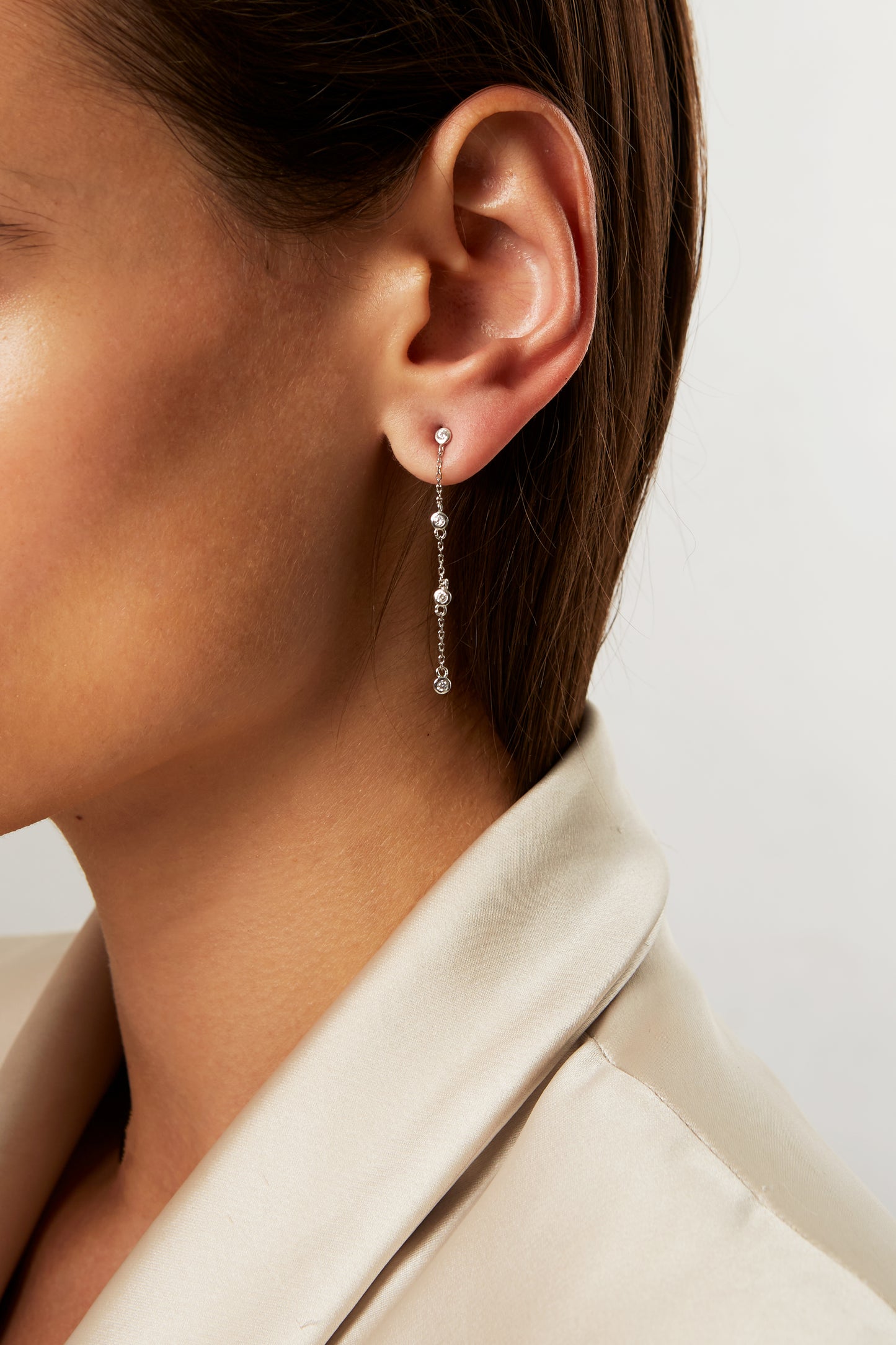 Jantier: Edith Piaf earrings Rhodium-plated silver 925