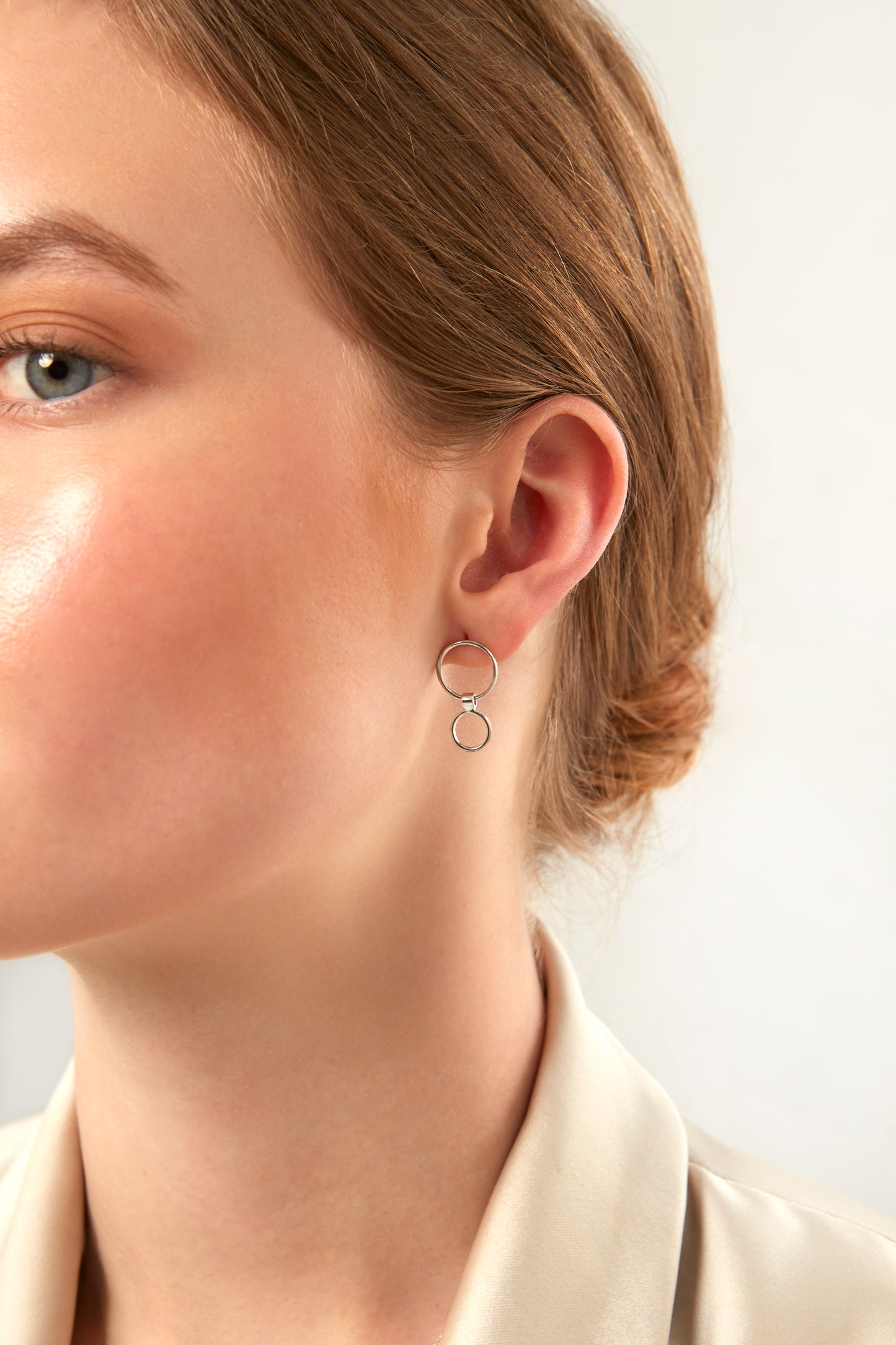 Jantier: Boucles d'oreilles urbaines Argent Rhodié 925 - Deux Anneaux