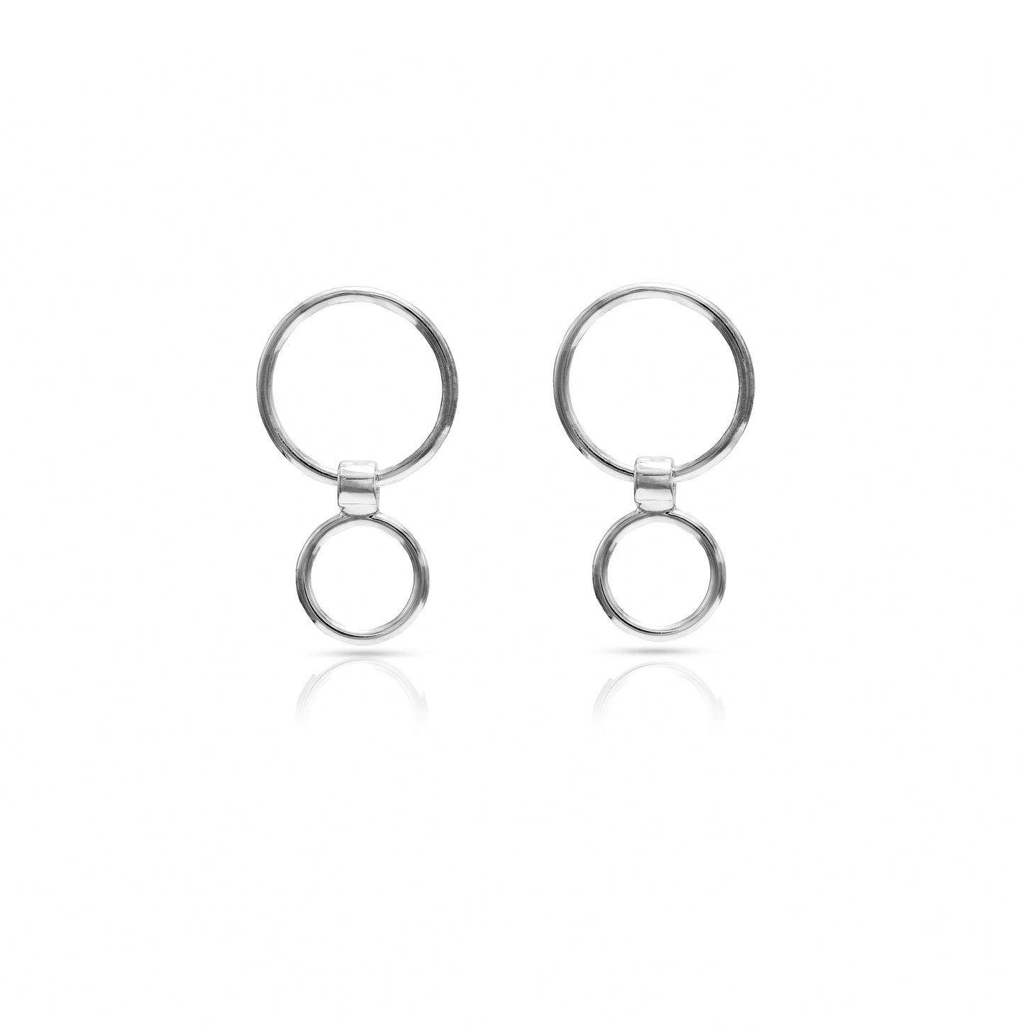 Jantier: Boucles d'oreilles urbaines Argent Rhodié 925 - Deux Anneaux