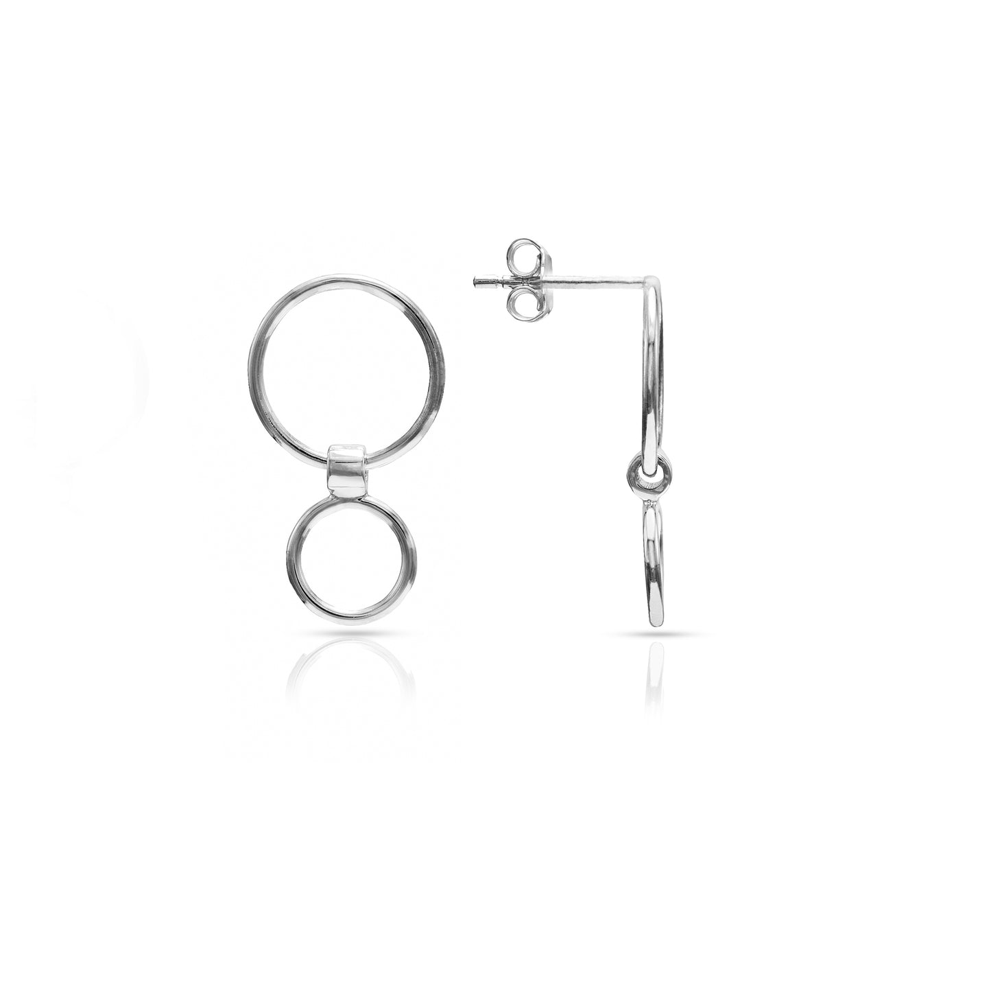 Jantier: Boucles d'oreilles urbaines Argent Rhodié 925 - Deux Anneaux