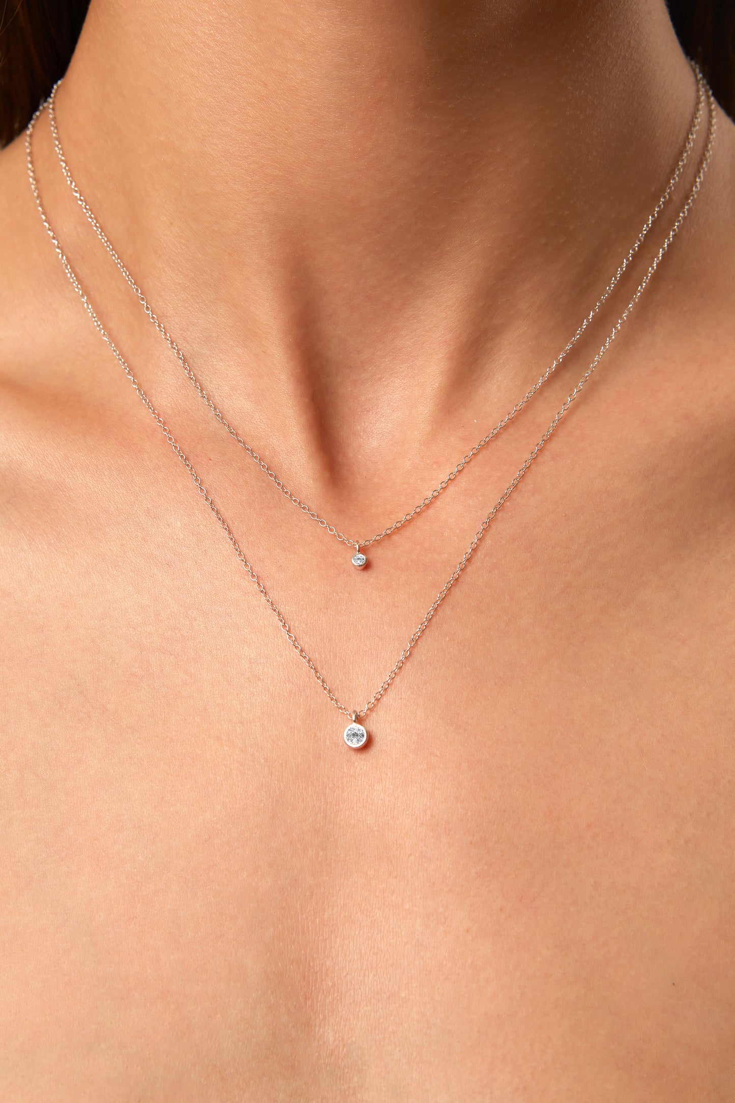 Jantier : Collier les inséparables - Argent rhodié 925/100 - Cristal de zircon