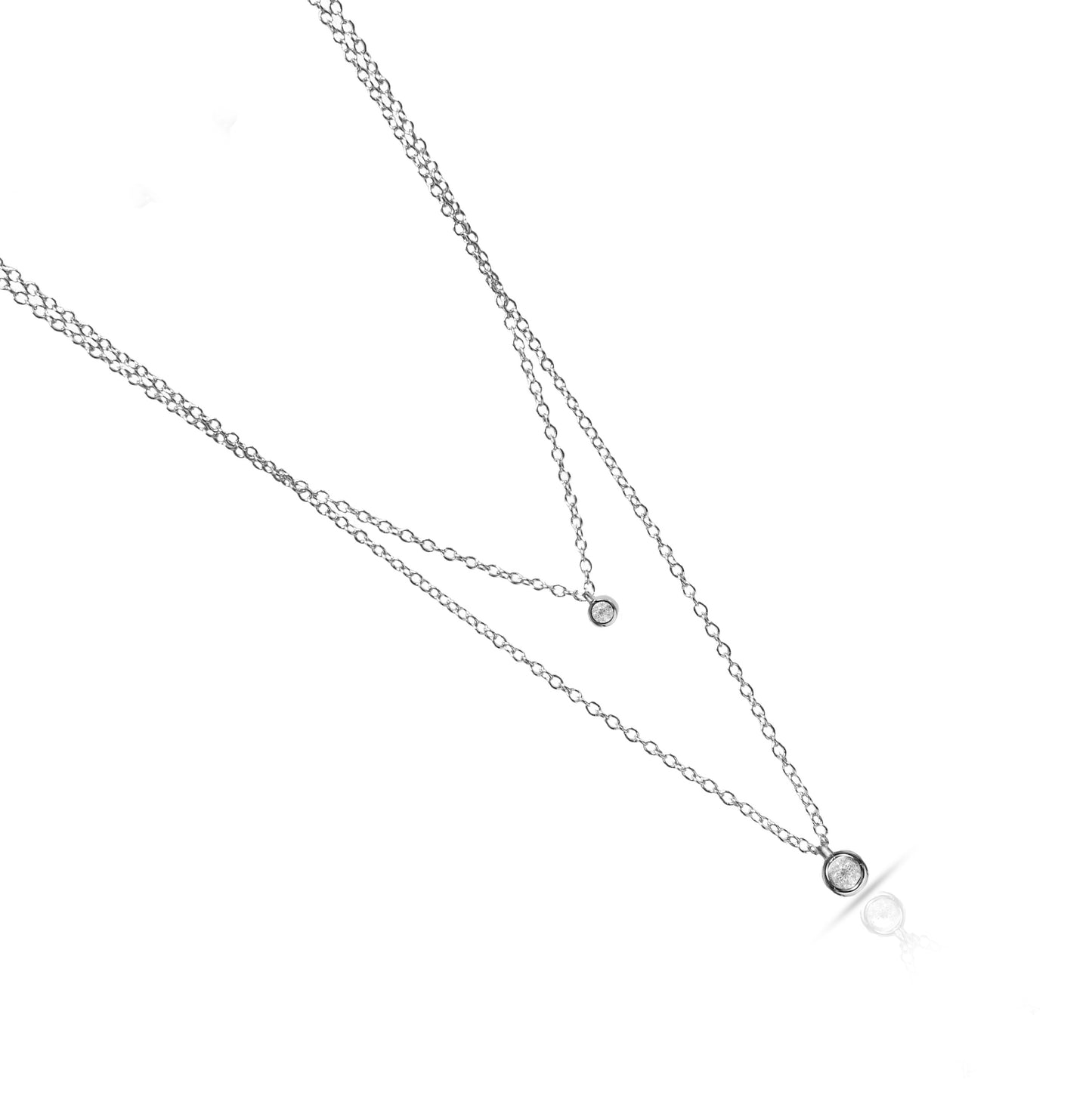 Jantier : Collier les inséparables - Argent rhodié 925/100 - Cristal de zircon