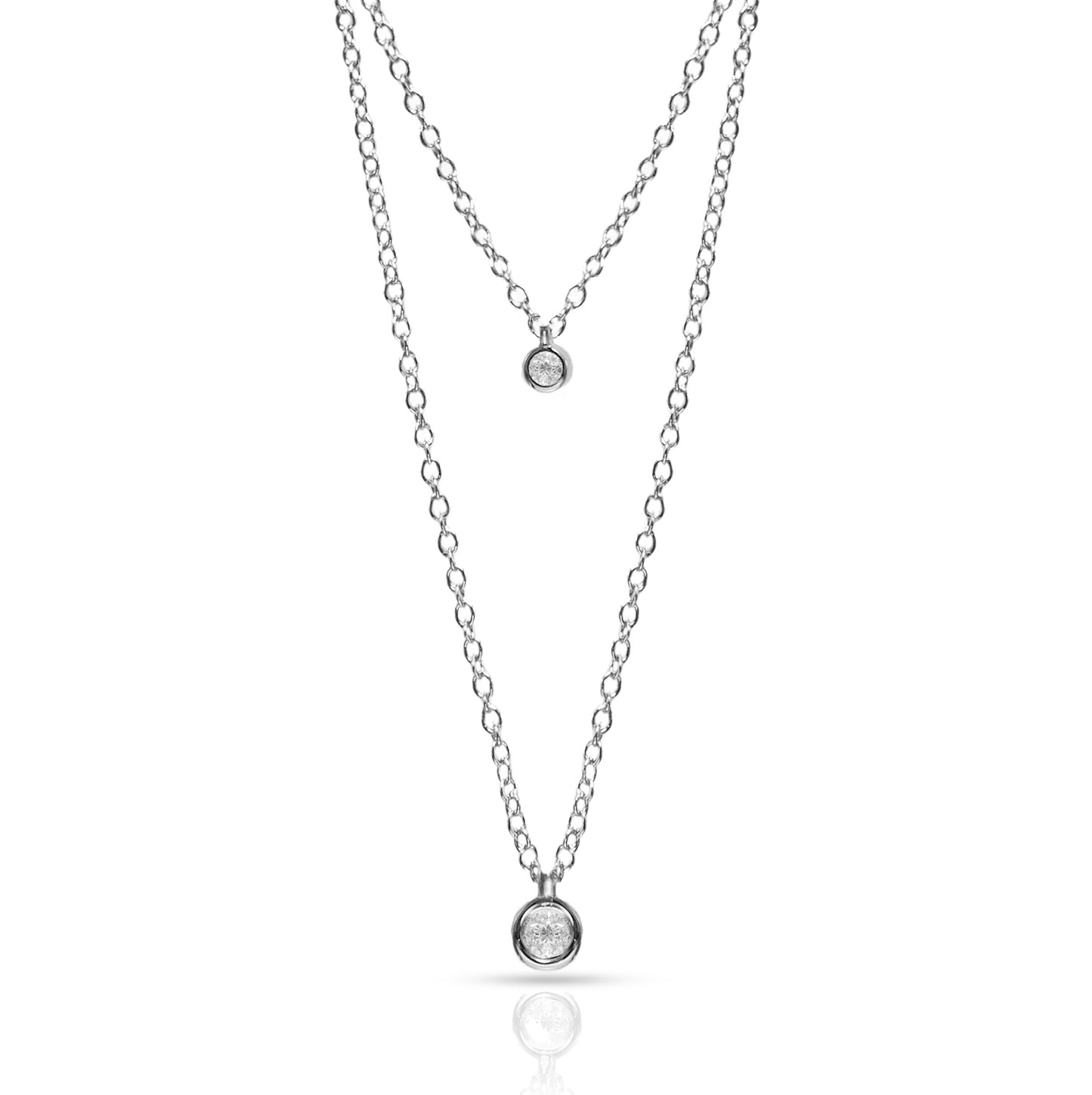Jantier : Collier les inséparables - Argent rhodié 925/100 - Cristal de zircon