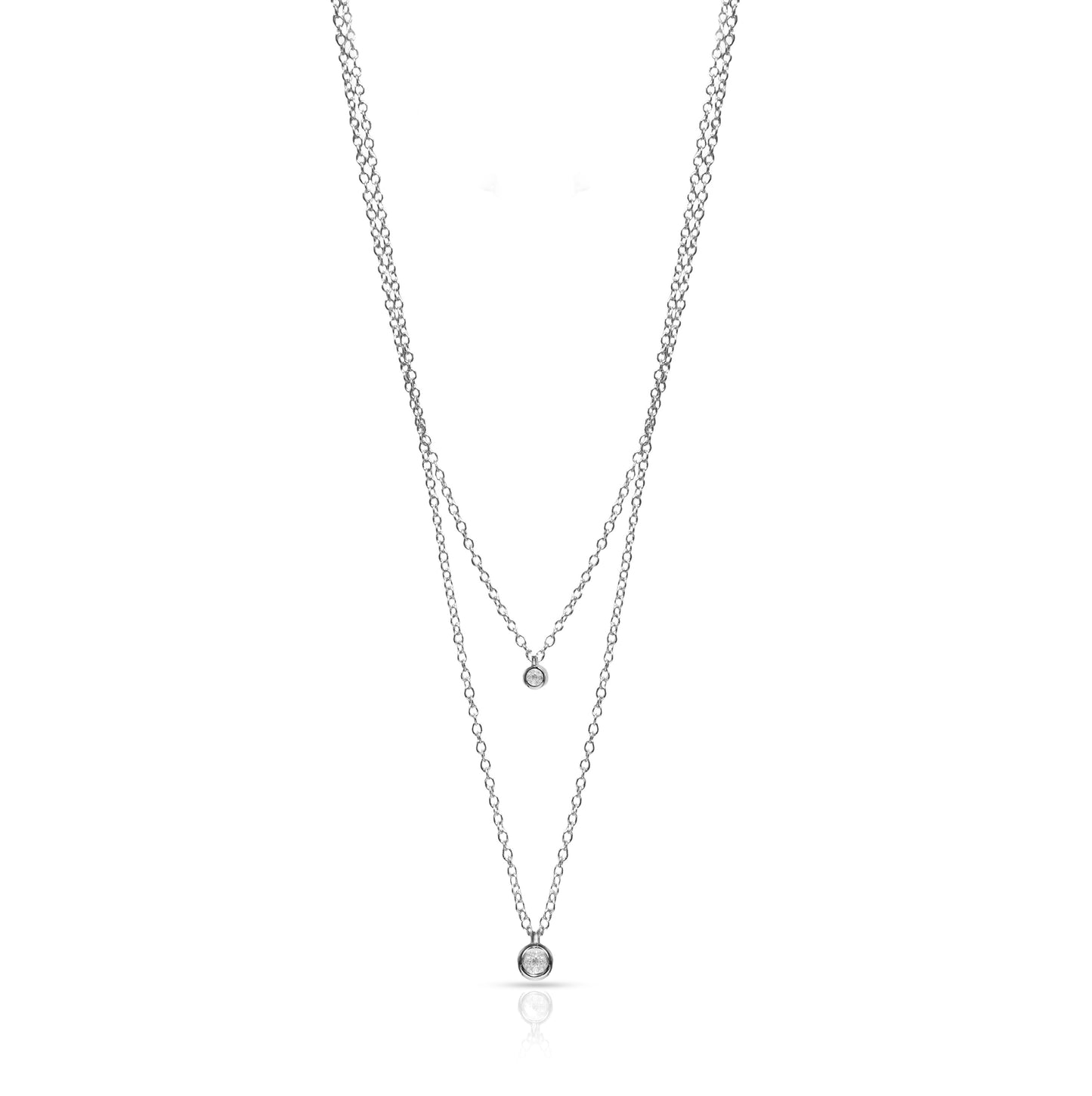 Jantier : Collier les inséparables - Argent rhodié 925/100 - Cristal de zircon