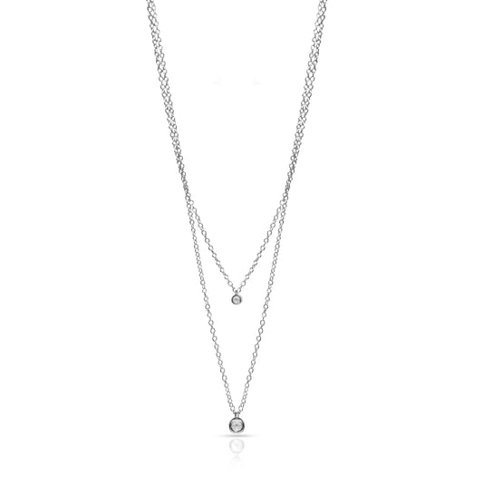 Jantier: The inseparable necklace - 925/100 rhodium silver - Zircon crystal