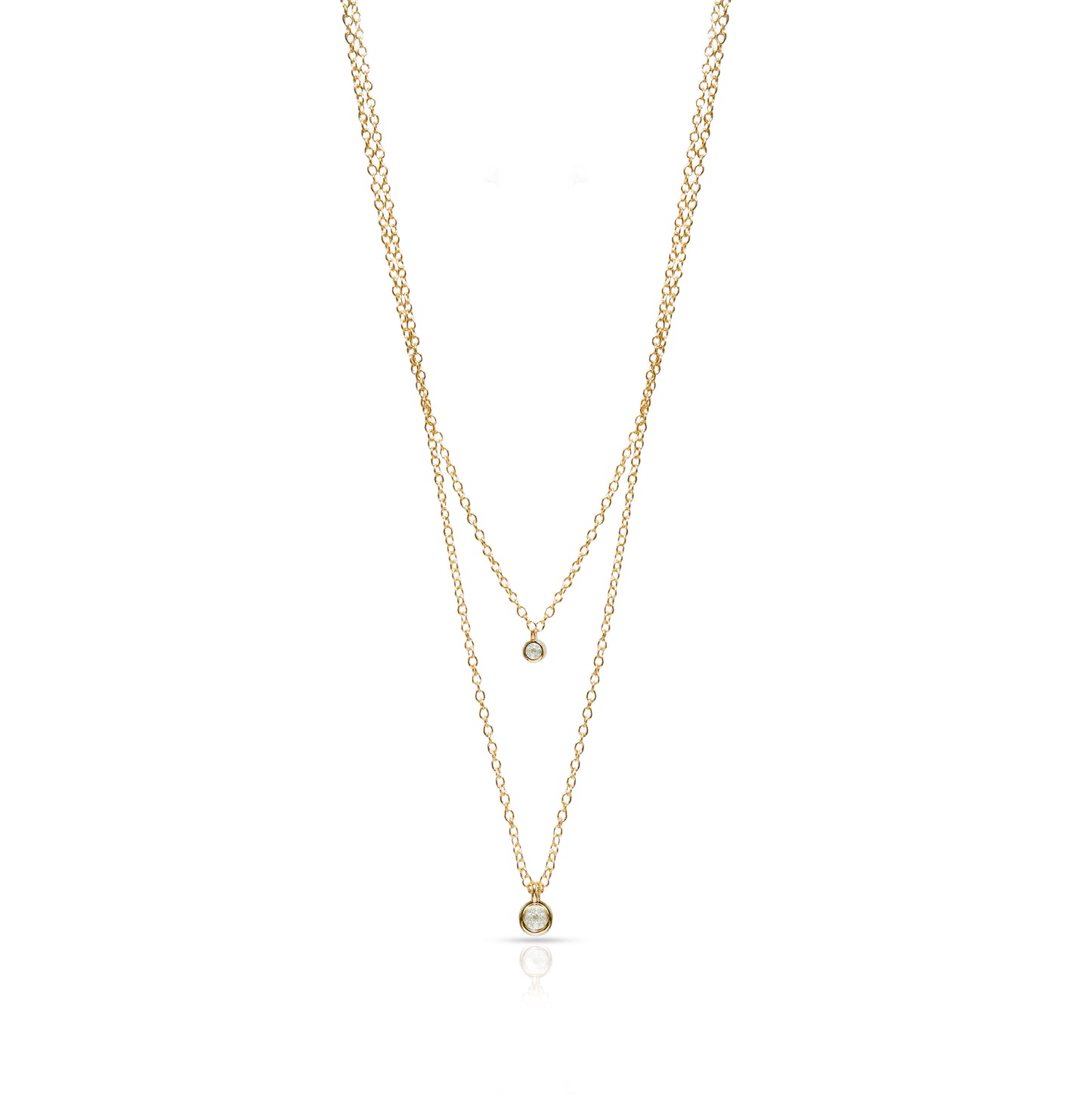 Jantier: The inseparable necklace - 925/100 gold-plated silver - Zircon crystal