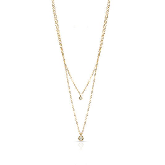 Jantier: The inseparable necklace - 925/100 gold-plated silver - Zircon crystal