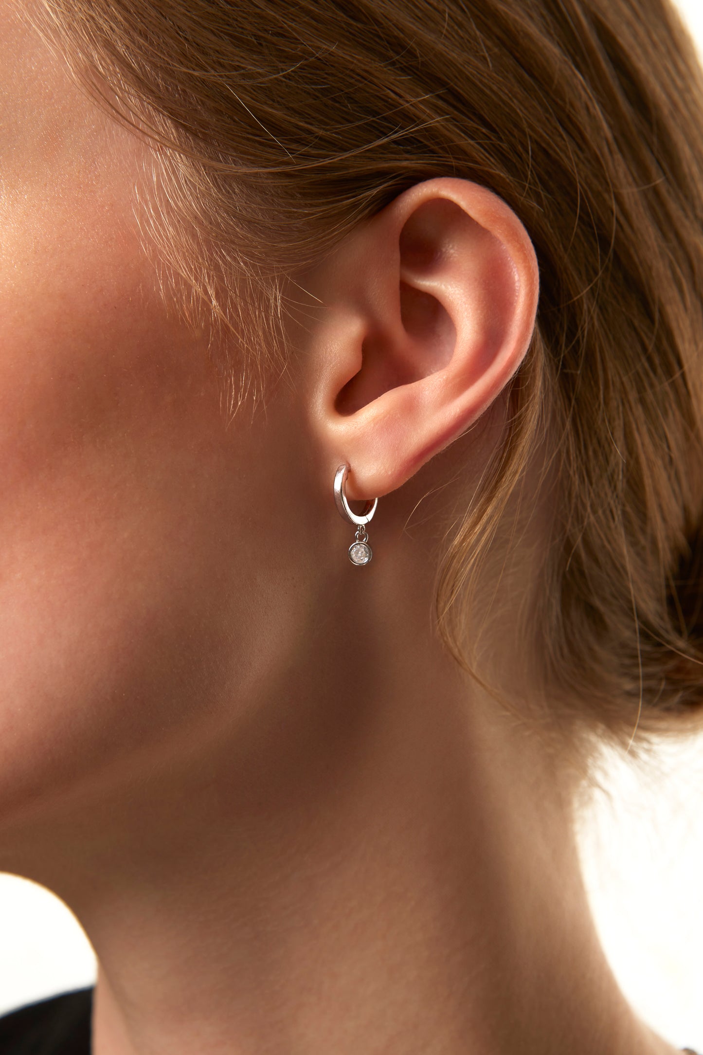 Jantier : Boucles d'oreilles Solaires Argent Rhodié - Zirconium