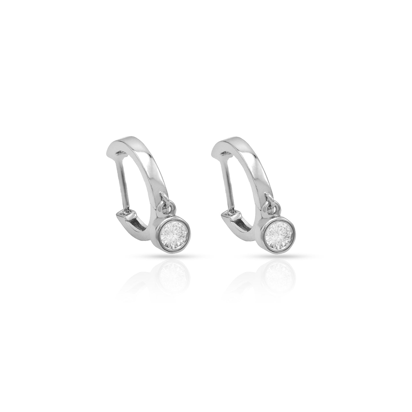 Jantier : Boucles d'oreilles Solaires Argent Rhodié - Zirconium