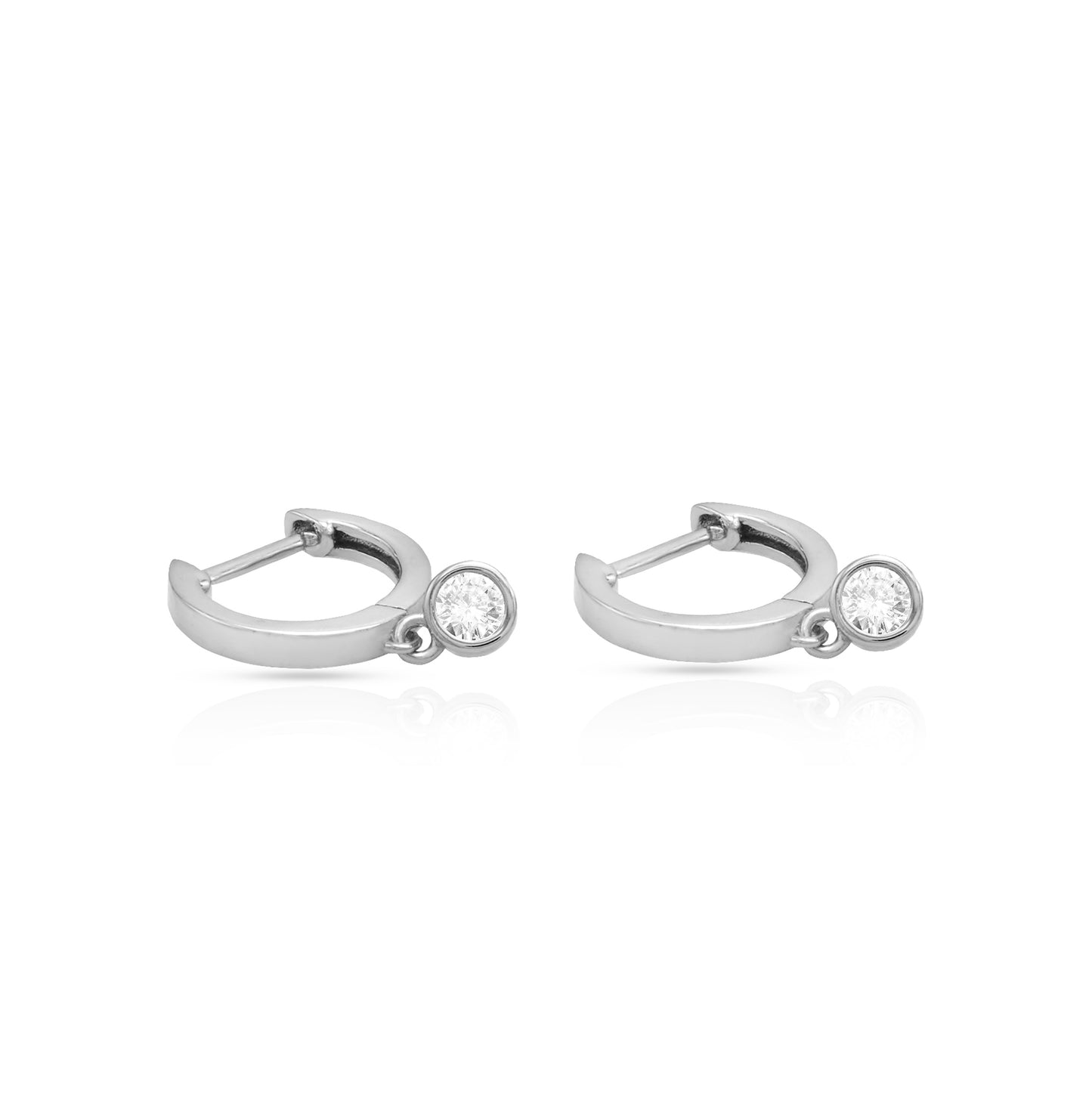 Jantier : Boucles d'oreilles Solaires Argent Rhodié - Zirconium