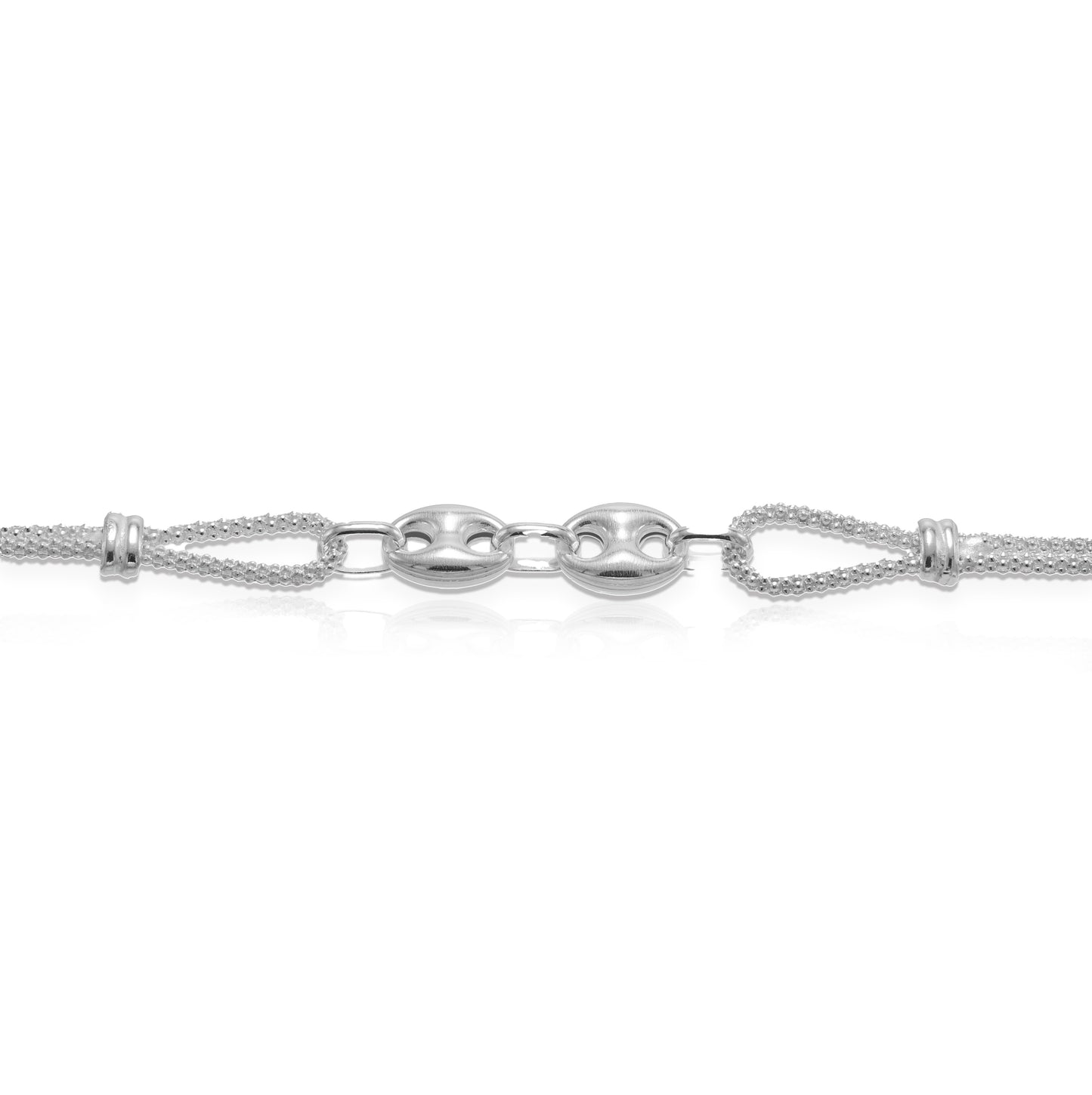 Jantier : Bracelet Oméga -Argentl Rhodié 925/100