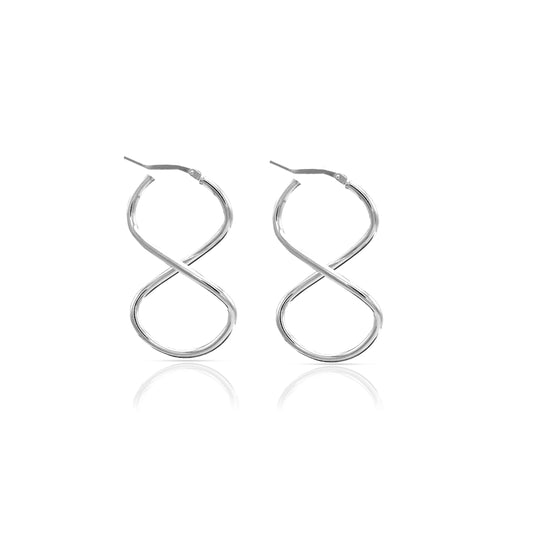 Jantier: 925 Silver Infinity Earrings
