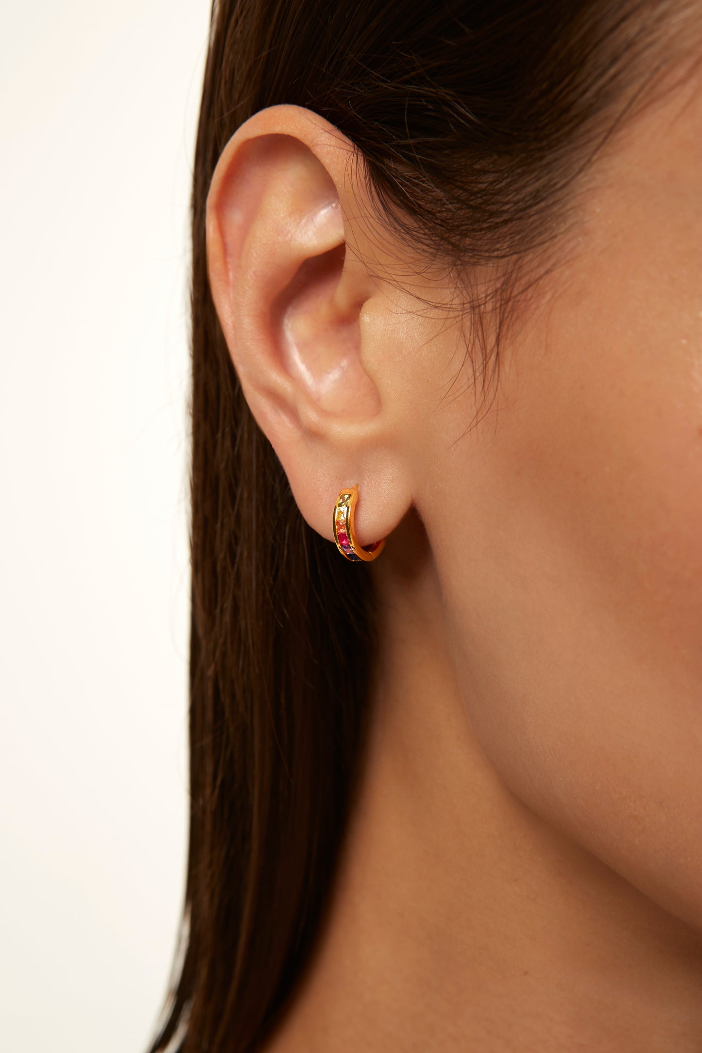Jantier : Boucles d'oreilles modernes Argent plaqué or