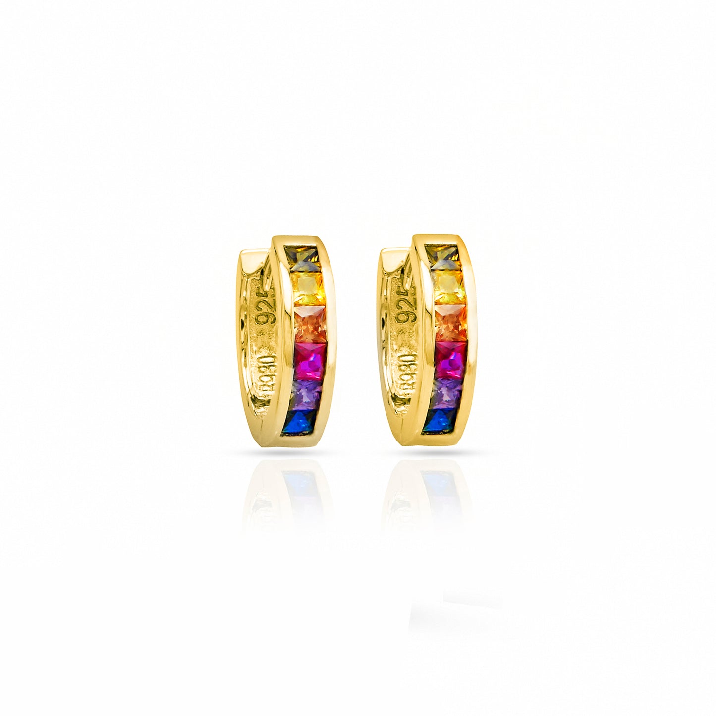 Jantier : Boucles d'oreilles modernes Argent plaqué or
