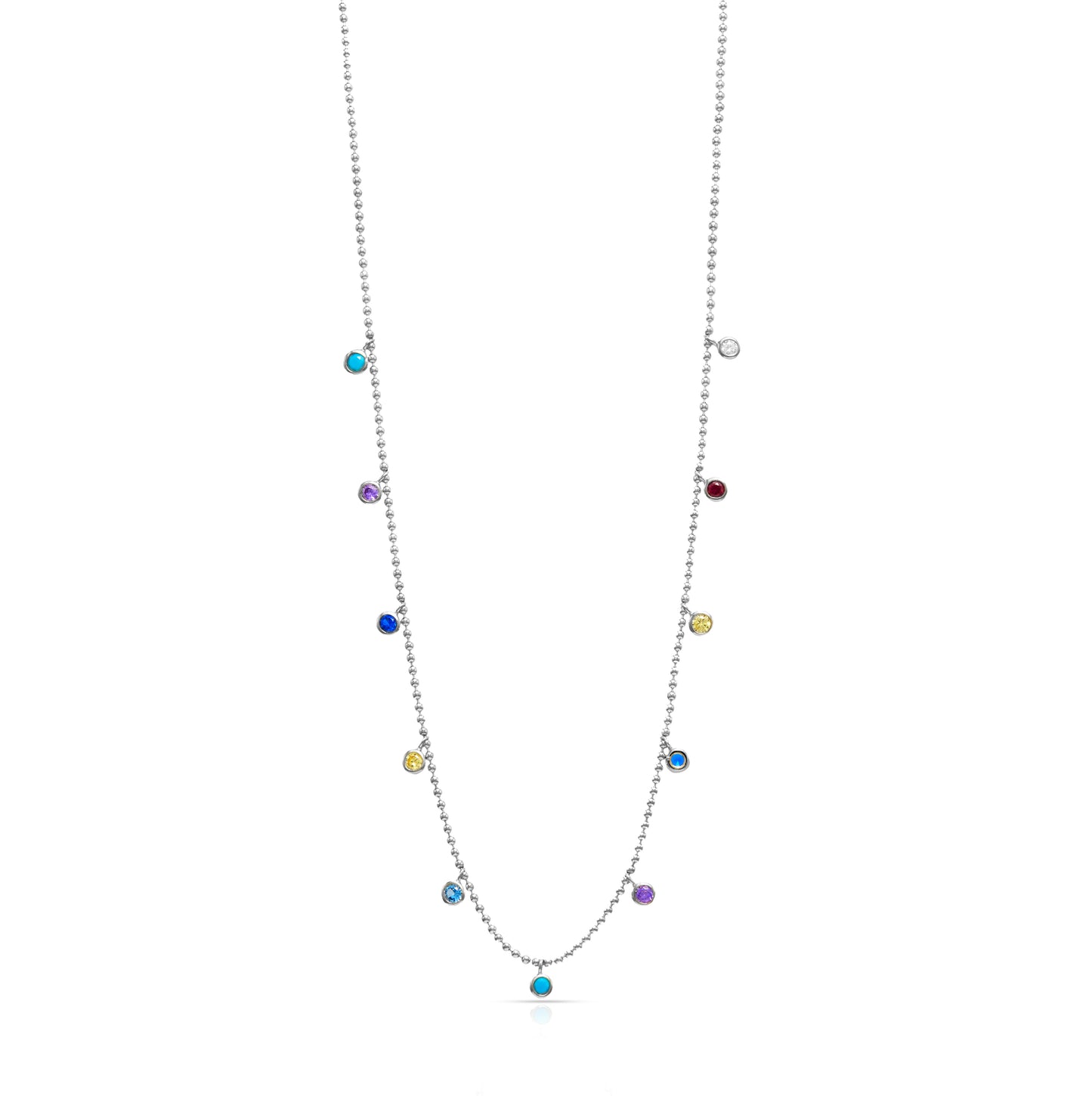 Jantier : Collier météorites - Argent 925/100 - Avec pampilles sphériques - Disponible avec cristaux blancs