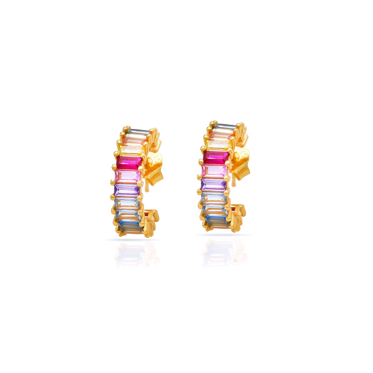 Jantier : Boucles d'oreilles Murano Argent - Plaqué or