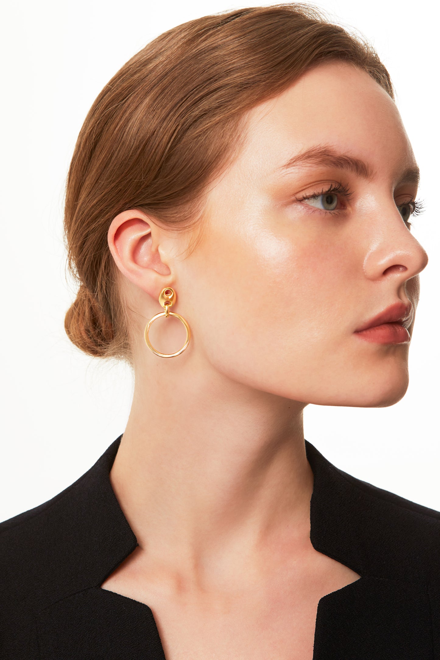 Jantier : Boucles d'oreilles Matrix Argent plaqué Or