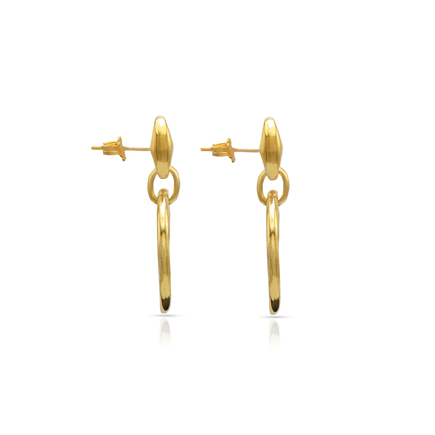 Jantier : Boucles d'oreilles Matrix Argent plaqué Or