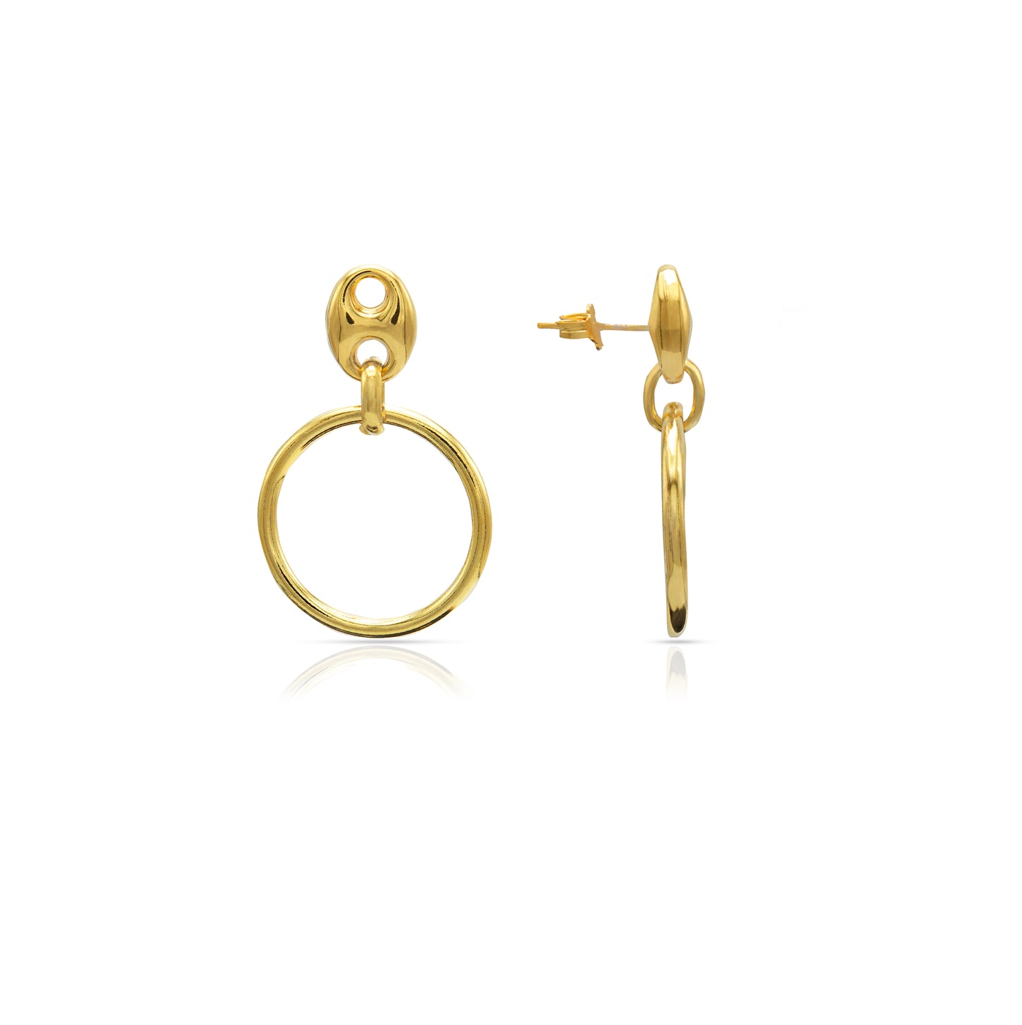 Jantier : Boucles d'oreilles Matrix Argent plaqué Or