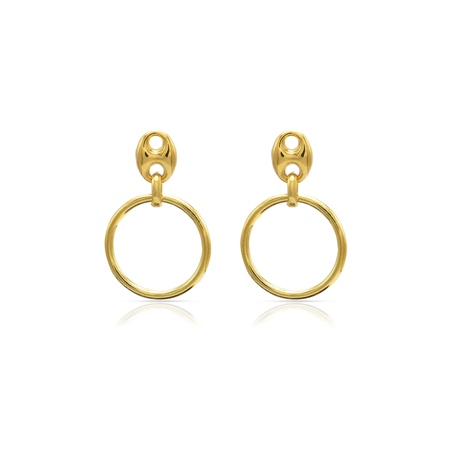 Jantier : Boucles d'oreilles Matrix Argent plaqué Or