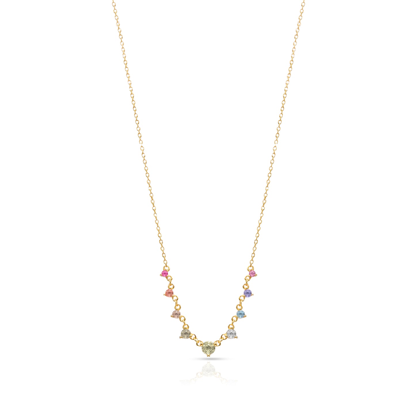 Jantier: Jewels Necklace - Gold-plated silver - Zircon crystals