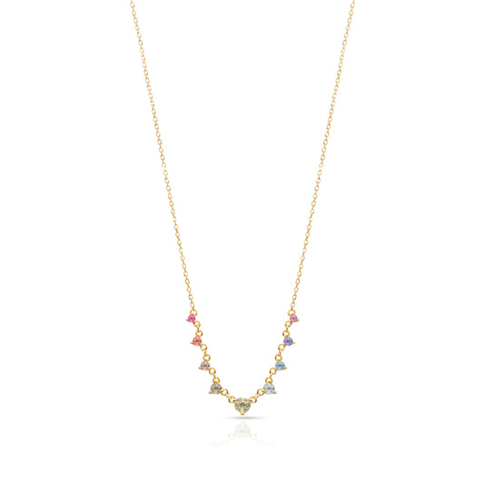 Jantier: Jewels Necklace - Gold-plated silver - Zircon crystals