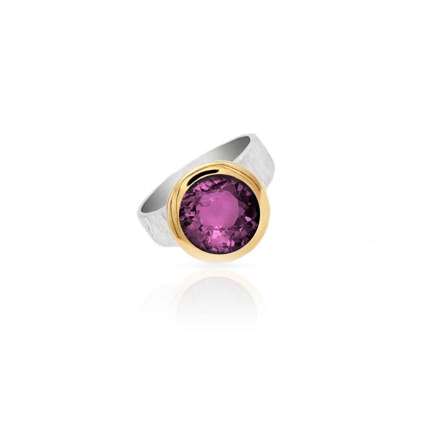Jantier Audace in Gold: Amethyst Ring & 925 Silver Gold Frame