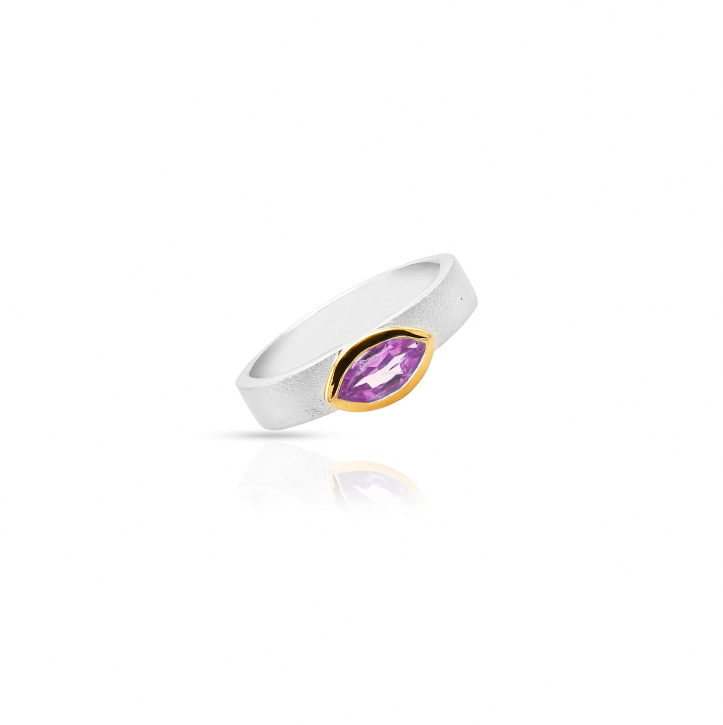 Jantier: Silver & Amethyst Ring, Modern Elegance, Symbol of Wisdom