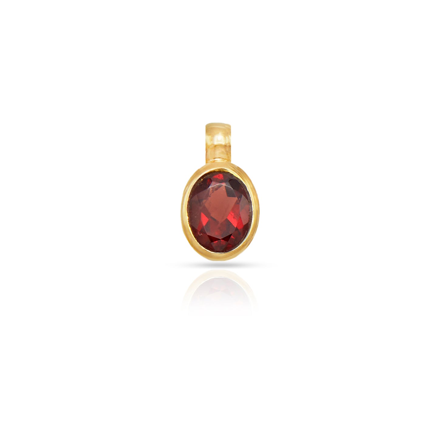 Jantier: Precious Garnet pendant - Gold plated silver