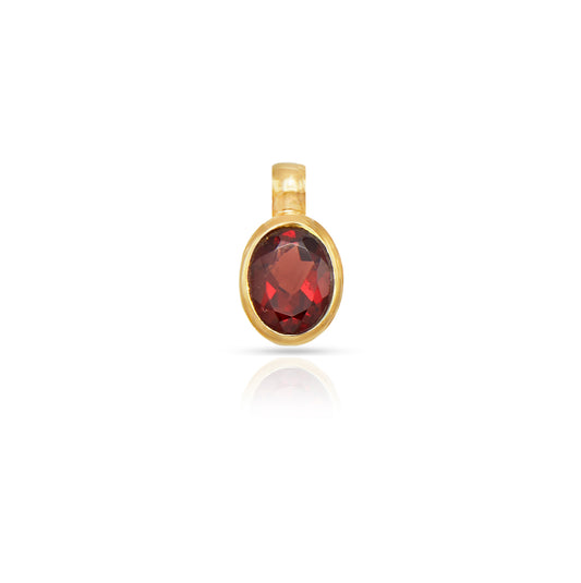 Jantier: Precious Garnet pendant - Gold plated silver