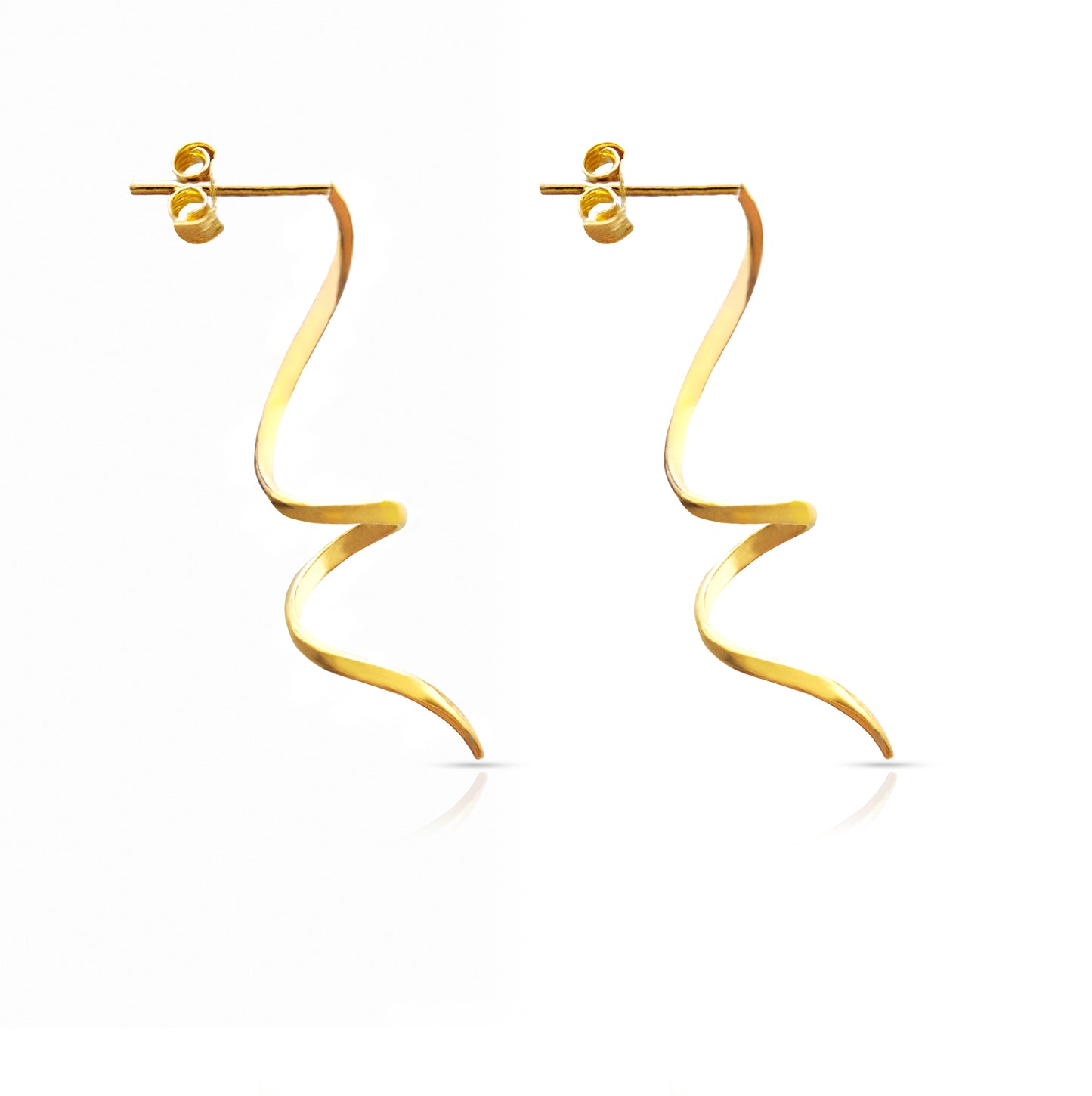 Jantier: Ruban earrings - Gold-plated silver