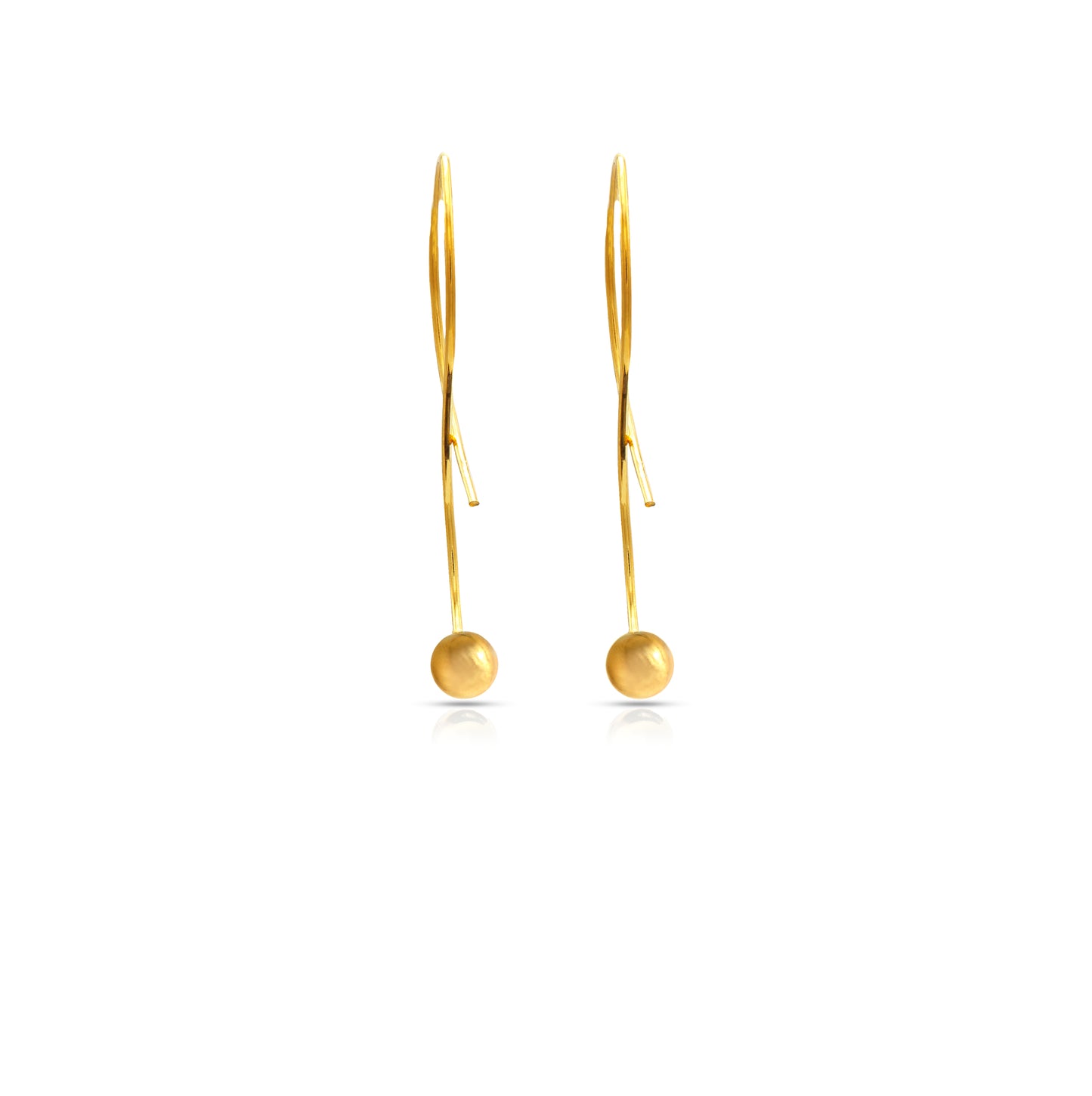 Jantier: Golden Sphere Earrings - Gold-plated silver