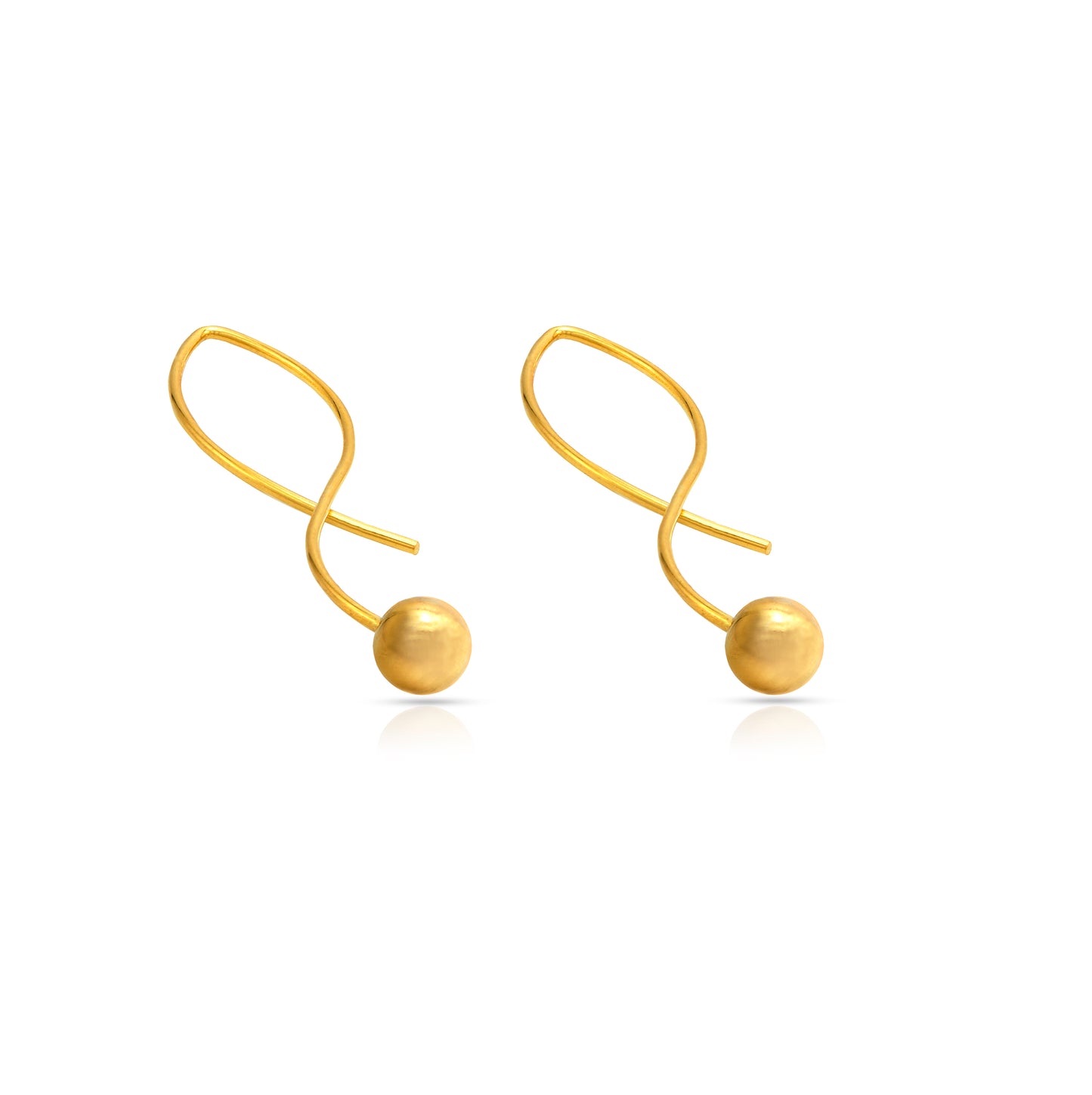 Jantier: Golden Sphere Earrings - Gold-plated silver