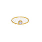 Jantier: Solitaire Ring Rhodium Plated 925 Gold Plated 1 Micron with Zircon